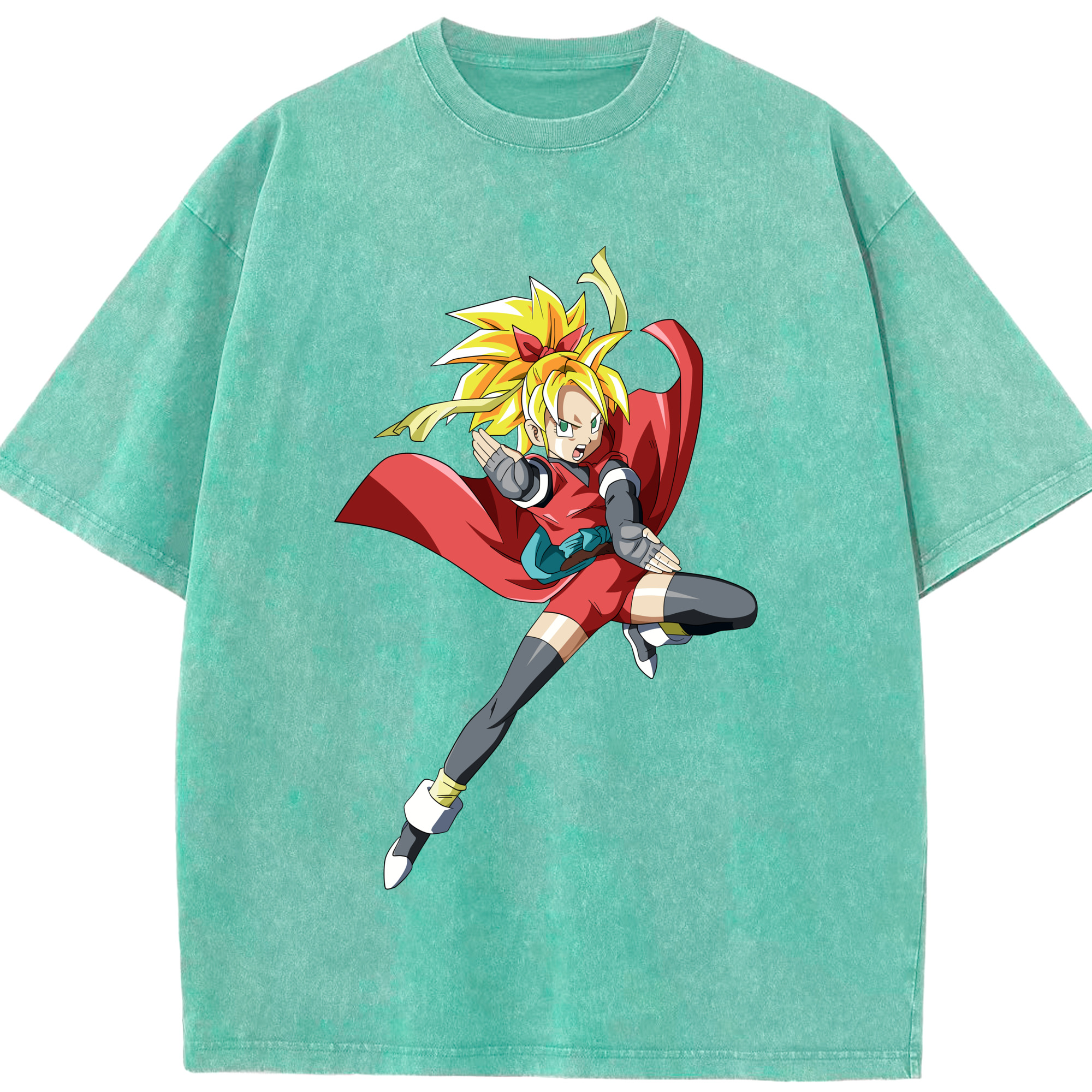 （画像用） ドラゴンボール カリフラ DRAGON BALL Caulifla 綿100% ヴィンテージ風 半袖Tシャツ（フロントプリント）